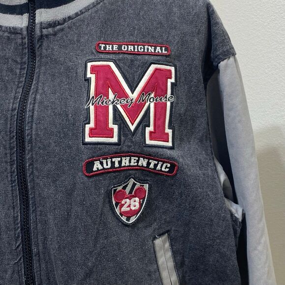 Disney Store Mickey Mouse Letterman/ Bomber Jacket Size Small Full Zip - Picture 2 of 9
